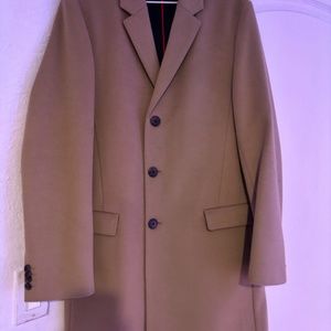 HUGO Wool-Blend Coat With Buttons Camel
